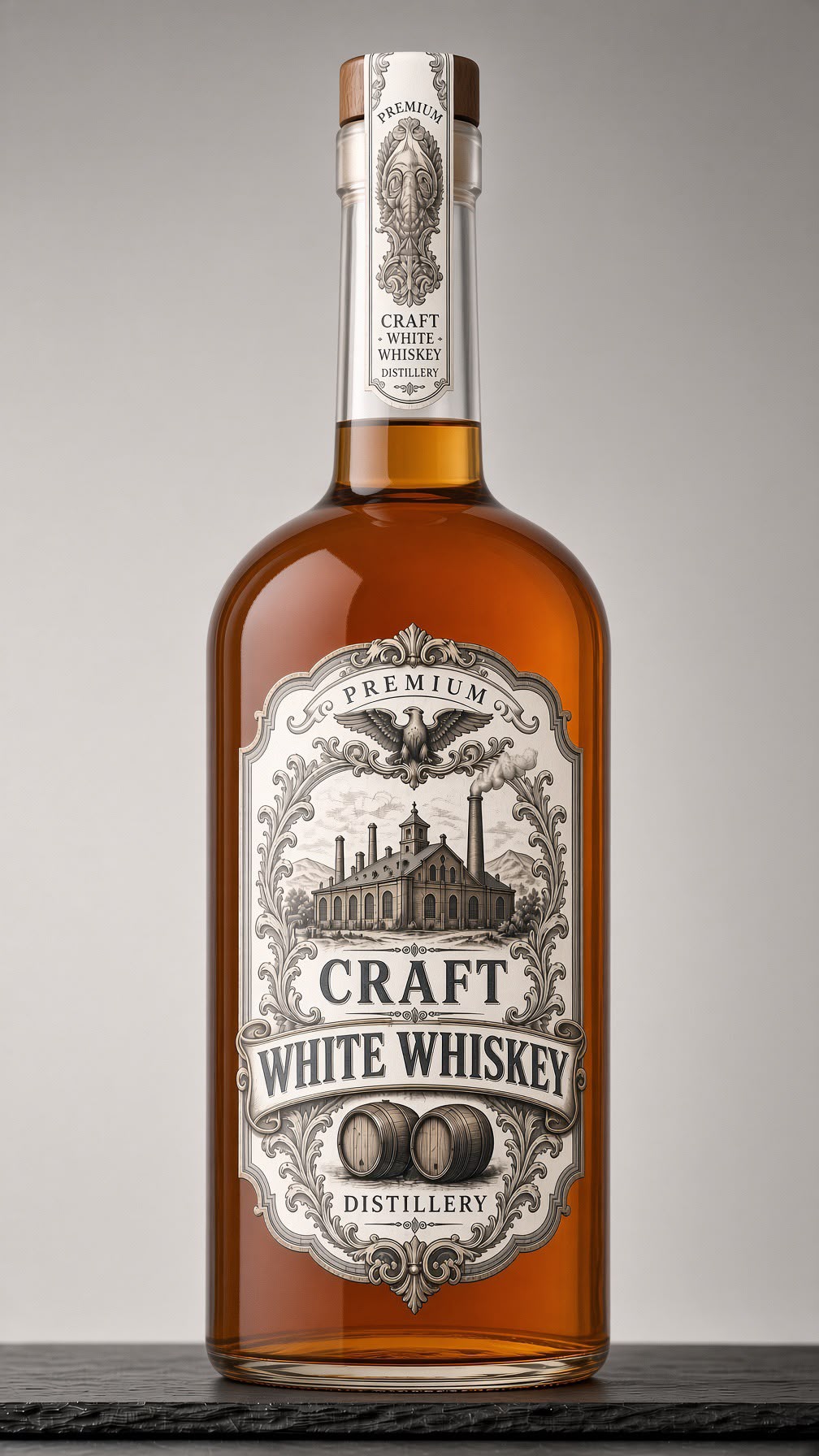 White Whiskey Bottle